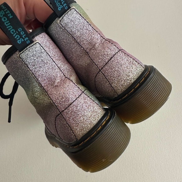 Dr. Martens Junior 1460 Rainbow Glitter Lace Up Boots - Picture 10 of 13